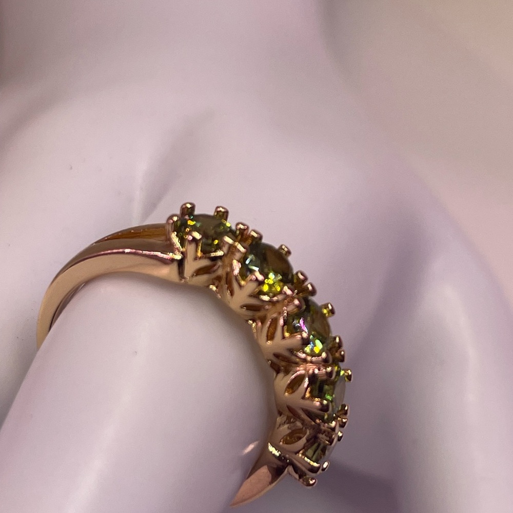 1.8ct PERIDOT 14k plated RING-size 7 - Picture 6 of 11